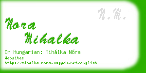 nora mihalka business card